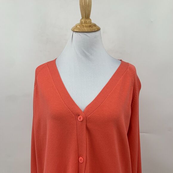 Pendleton Silk Blend Cardigan Womens Plus 1X Coral Long Sleeve Button Up Sweater - Picture 4 of 13